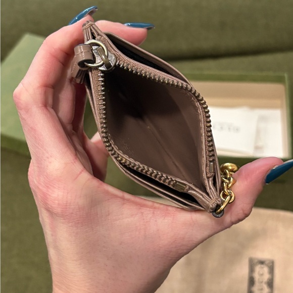 Gucci GG Marmont Keychain Wallet Dusty Pink Leather - Picture 10 of 12